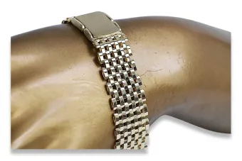 Италианска жълта мъжка 14k 585 златна гривна за часовник mbw005y