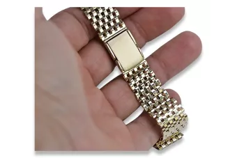 Italienisches gelbes Herrenarmband aus 14 Karat 585 Gold mbw005y