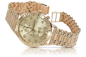 Pánské hodinky z růžového zlata 14k 585 Ženeve mw007rdy&mbw006r