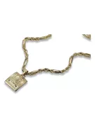 Mother of God medallion & Corda Figaro 14k gold chain pm001y&cc004y45