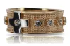 Rose pink red 14k 585 gold rosary zircon lady ring crc002rw