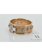 Rosyjski radziecki różowe złoto 14k 585 Vintage pierścionek vrn001