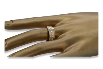 Russischer sowjetischer rosafarbener 14-karätiger 585-Gold-Vintage-Ring vrn001