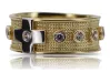 Yellow 14k 585 gold rosary zircon lady ring crc002yw