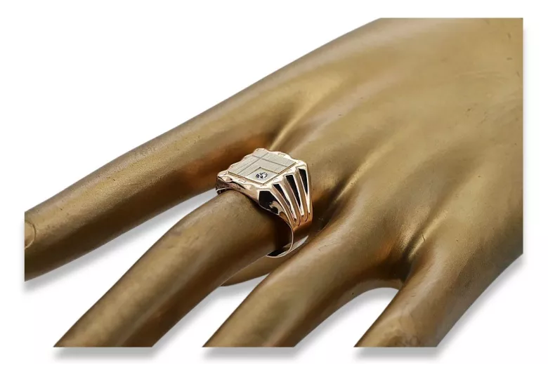 Russian rose Soviet gold Signet ring