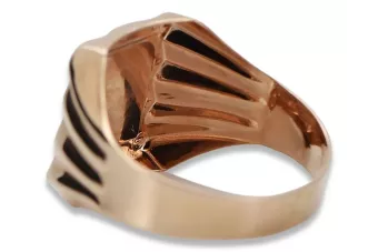 Anillo de sello de oro soviético rosa ruso