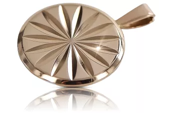 Rosa rusa rosa soviético 14k 585 oro URSS Vintage círculo colgante vpn004