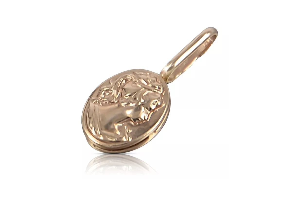 Pendentif camée vintage en or rose 14 carats 585 vpn007