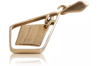 Vintage rose pink 14k 585 gold  square Vintage pendant vpn003