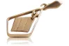 Vintage rose pink 14k 585 gold  square Vintage pendant vpn003