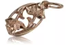 Vintage rose pink 14k 585 gold  Vintage leaf pendant vpn012