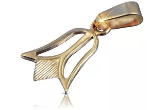 Senovinis rožinio aukso pakabukas sovietinis 14k 585 TSRS senovinis gėlių pakabukas vpn014