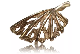 Rosa rusa rosa soviético 14k 585 oro URSS Colgante de hoja vintage vpn015