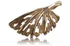Vintage rose pink 14k 585 gold  Vintage leaf pendant vpn015