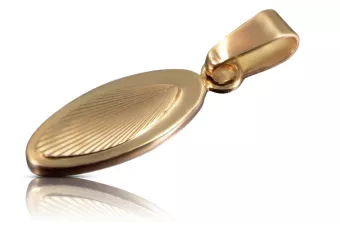 Russische Rose Rosa Sowjetische 14k 585 Gold UdSSR Vintage ovaler Anhänger vpn017