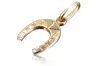 Vintage rose pink 14k 585 gold  Vintage horseshoe pendant vpn006
