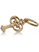 Vintage rose pink 14k 585 gold  Vintage key pendant vpn019