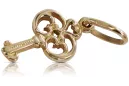 Vintage rose pink 14k 585 gold  Vintage key pendant vpn019