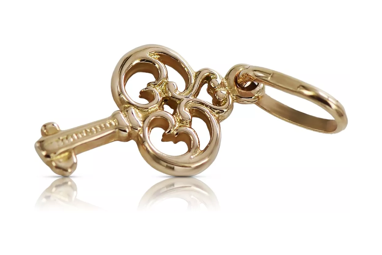 Vintage silver rose gold plated 925  Vintage key pendant vpn019rp