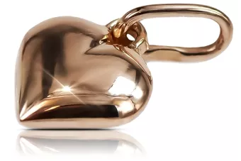 Russische Rose Rosa Sowjet 14k 585 Gold UdSSR Vintage Herz Anhänger vpn024