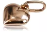 Vintage rose pink 14k 585 gold  Vintage heart pendant vpn024