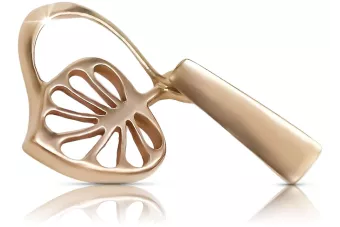 Rosa rusa rosa soviético 14k 585 oro URSS Colgante de hoja vintage vpn026