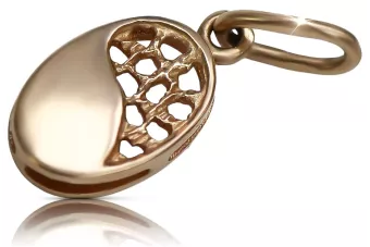 Vintage rose pink 14k 585 gold  Vintage leaf pendant vpn027
