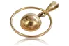 Vintage rose pink 14k 585 gold  Vintage circle pendant vpn031