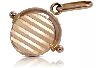Vintage rose pink 14k 585 gold  Vintage circle pendant vpn032