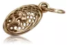 Vintage rose pink 14k 585 gold  Vintage flower pendant vpn036