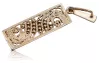 Vintage rose pink 14k 585 gold  Vintage square pendant vpn037