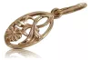 Vintage rose pink 14k 585 gold  Vintage leaf pendant vpn038