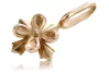 Vintage rose pink 14k 585 gold  Vintage flower pendant vpn043