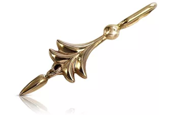 Rosa rusa rosa soviético 14k 585 oro URSS Colgante de hoja vintage vpn051