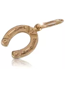 Vintage rose pink 14k 585 gold  Vintage horseshoe pendant vpn052