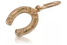 Vintage rose pink 14k 585 gold  Vintage horseshoe pendant vpn052