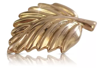 Rusă roz roz sovietic 14k 585 aur URSS Vintage frunze pandantiv vpn054