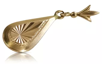 Vintage rose pink 14k 585 gold  Vintage leaf pendant vpn055