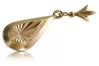 Vintage rose pink 14k 585 gold  Vintage leaf pendant vpn055