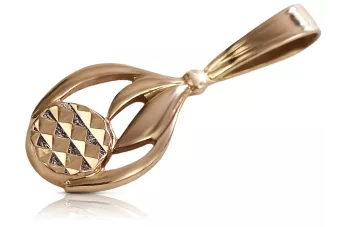 Rosa rusa rosa soviético 14k 585 oro URSS Colgante de hoja vintage vpn057