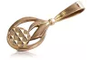 Vintage rose pink 14k 585 gold  Vintage leaf pendant vpn057