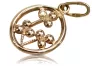 Vintage rose pink 14k 585 gold  Vintage leaf pendant vpn064