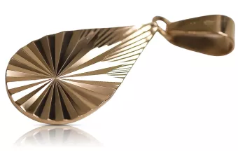 Russische Rose Rosa Sowjetische 14k 585 Gold UdSSR Vintage Blatt Anhänger vpn066