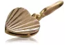 Vintage rose pink 14k 585 gold  Vintage heart pendant vpn070