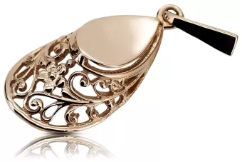 Russische Rose Rosa Sowjet 14k 585 Gold UdSSR Vintage HufeisenAnhänger vpn074