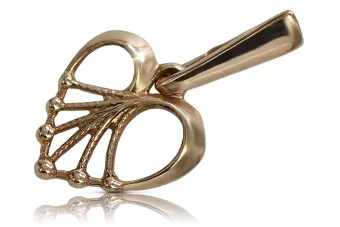 Rosa rusa rosa soviético 14k 585 oro URSS Colgante de corazón vintage vpn076