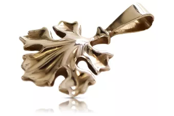 Rosa rusa rosa soviético 14k 585 oro URSS Colgante de hoja vintage vpn077