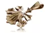 Vintage rose pink 14k 585 gold  Vintage leaf pendant vpn077