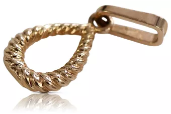 Rusă roz roz sovietic 14k 585 aur URSS Vintage pandantiv oval vpn089