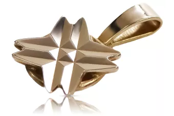 Русская роза розовая Советская 14к 585 золото СССР Винтажная звезда кулон vpn093